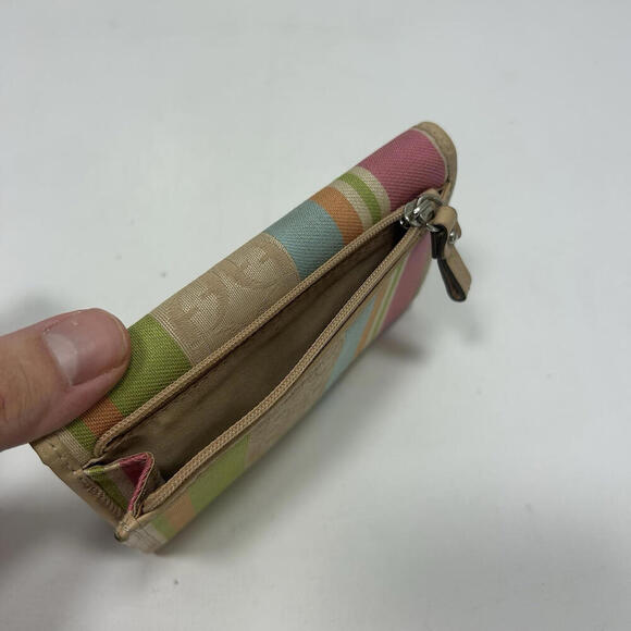 Fossil Bifold Wallet Leather Multicolor Zipper - Picture 4 of 9